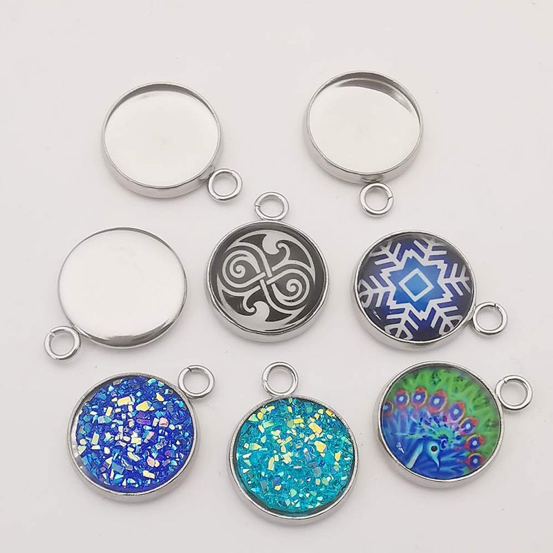 WOCRAFT 20 Pcs Fit 25mm Stainless Steel Round Blank Bezel Pendant Trays Base Cabochon Settings Charms for Jewelry Making (10167-25mm-20pcs) - Image 4